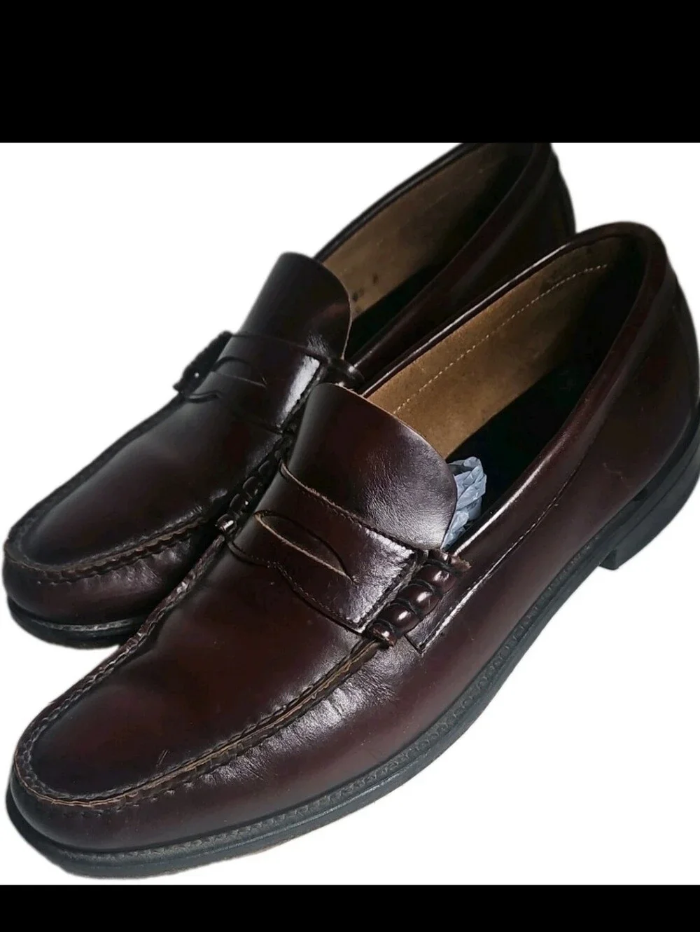 Florsheim Berkley Men Penny Loafers Sz10 Burgundy Leather Date Work Moc Toe[8F